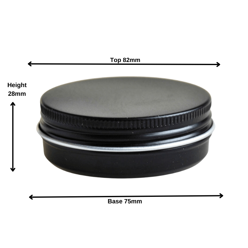 100g Black Aluminium Tin
