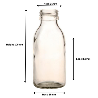 100ml Clear Glass Generic Bottle (28/410) - No Closure