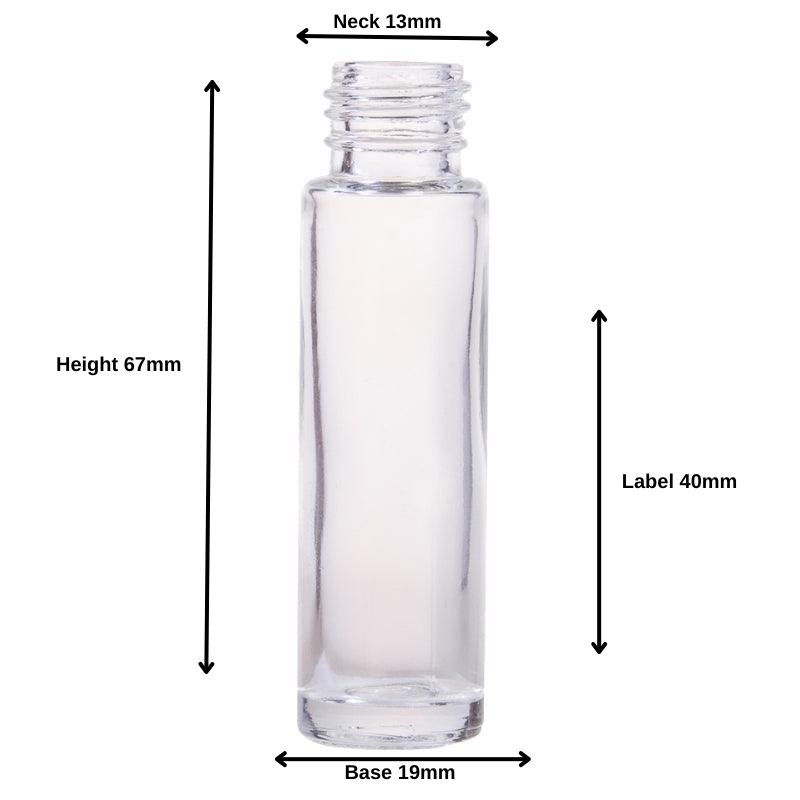 10ml Clear Glass Roll-On Bottle