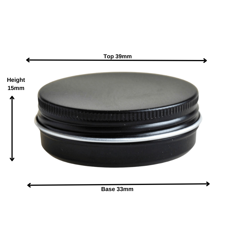 15g Black Aluminium Tin