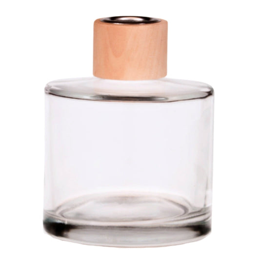 Clear Glass Diffuser Bottle & Wood Screw Cap (28mm)