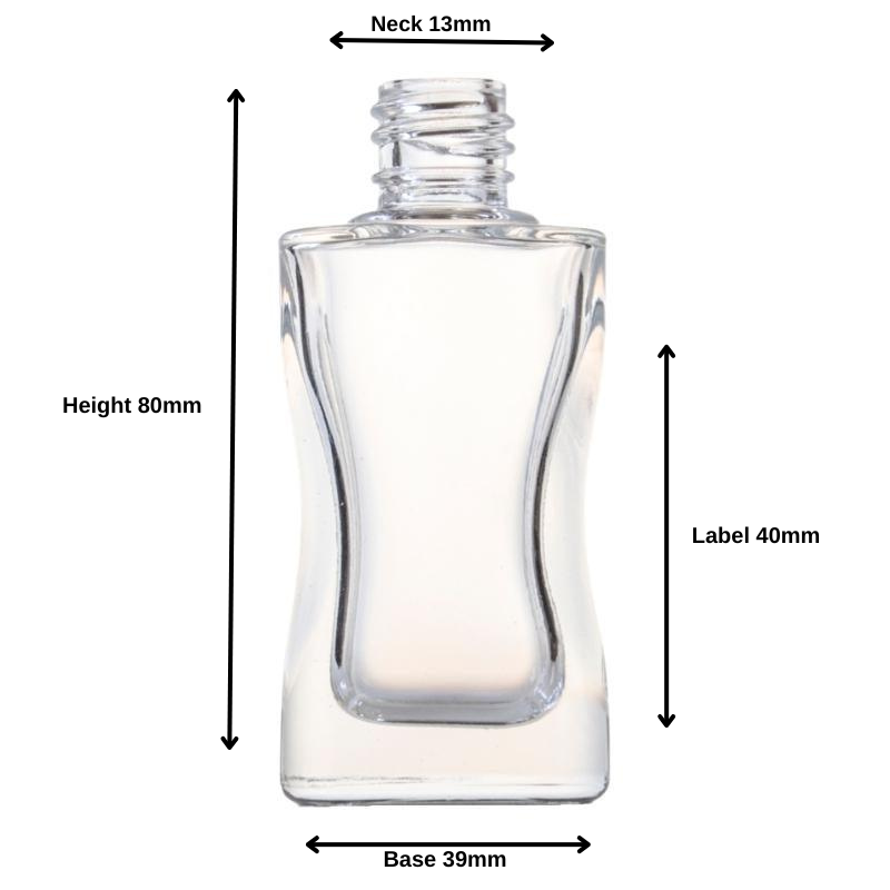 30ml Clear Glass Rectangle Curved Perfume Bottle (18/410)