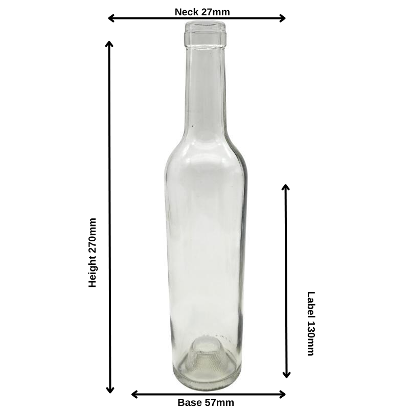 375ml Clear Glass 'Claret' Bottle