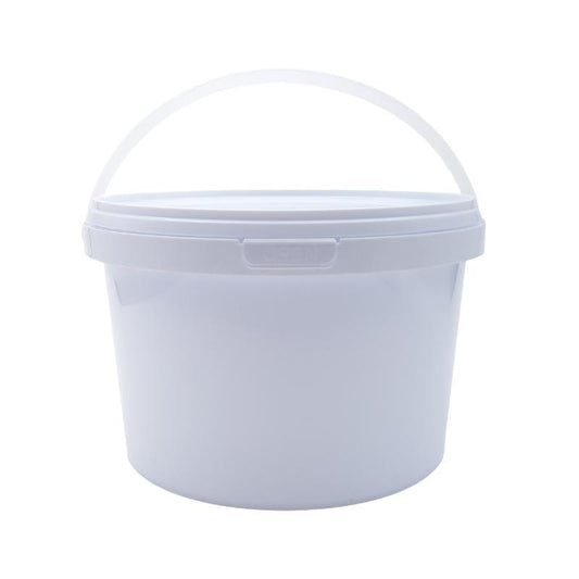 1L White Bucket with Tamper Evident Lid - Single (1 Unit) - Bottles & Jars
