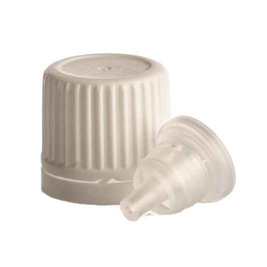 Dropper Cap - White Fast Flow - 18mm - Bottles & Jars