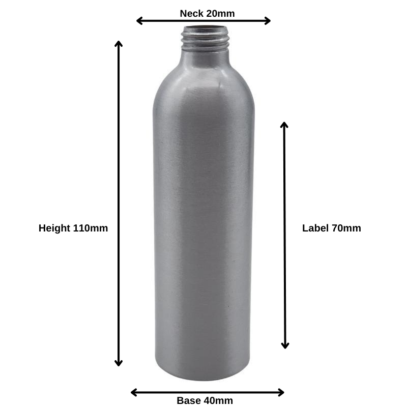 100ml Silver Aluminium Bottle + FREE LDPE Pump Dispenser - White (24/410)