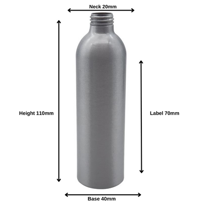 100ml Silver Aluminium Bottle + FREE LDPE Pump Dispenser - White (24/410)