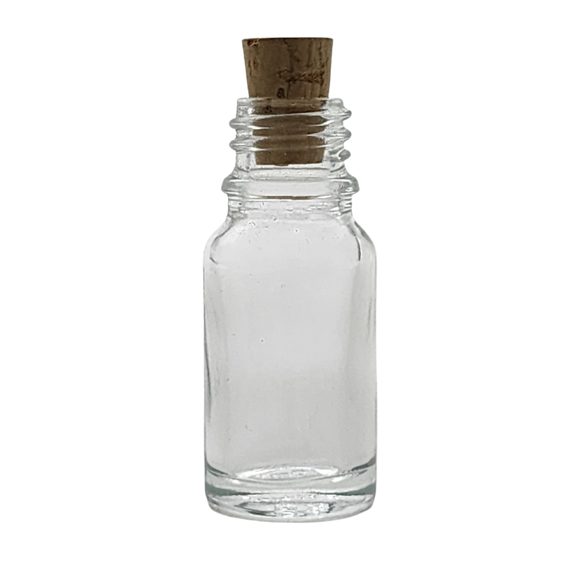 10ml Clear Glass Aromatherapy Bottle with Cork Stopper