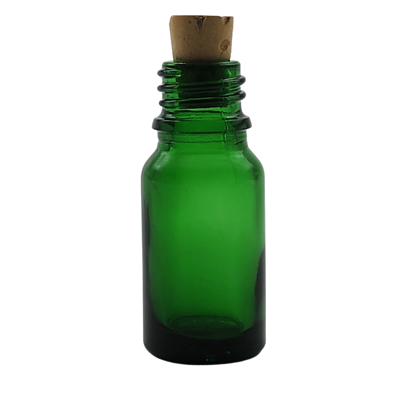 10ml Green Glass Aromatherapy Bottle with Cork Stopper