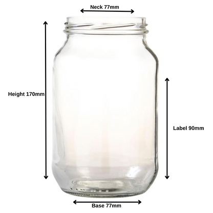 1 Litre Clear Glass Catering Jar (82/400) - No Closure