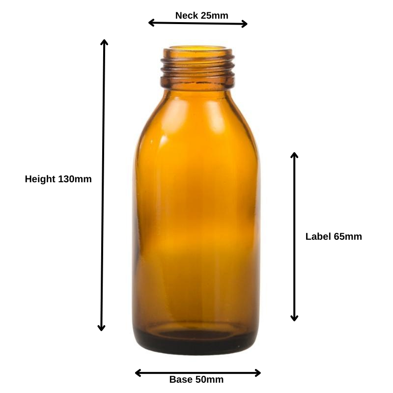 200ml Amber Glass Generic Bottle (28/410) - No Closure
