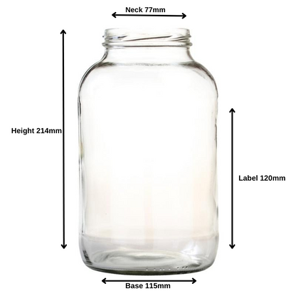 2 Litre Clear Glass Catering Jar (82/400) - No Closure