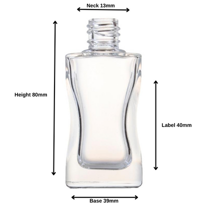 30ml Clear Glass Rectangle Curved Perfume Bottle (18/410) - No Closure
