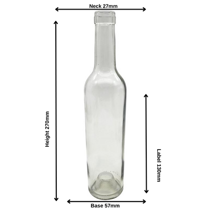 375ml Clear Glass 'Claret' Bottle