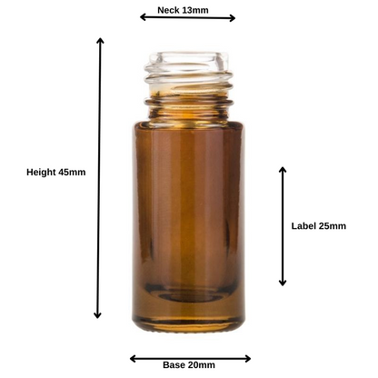 5ml Amberised Glass Roll-On Bottle