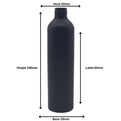 80ml Black Aluminium Bottle (24/410) + FREE LDPE Pump Dispenser - White (24/410)