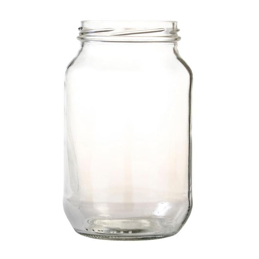 1 Litre Clear Glass Catering Jar (82/400) - No Closure - Single (1 Unit) - Bottles & Jars