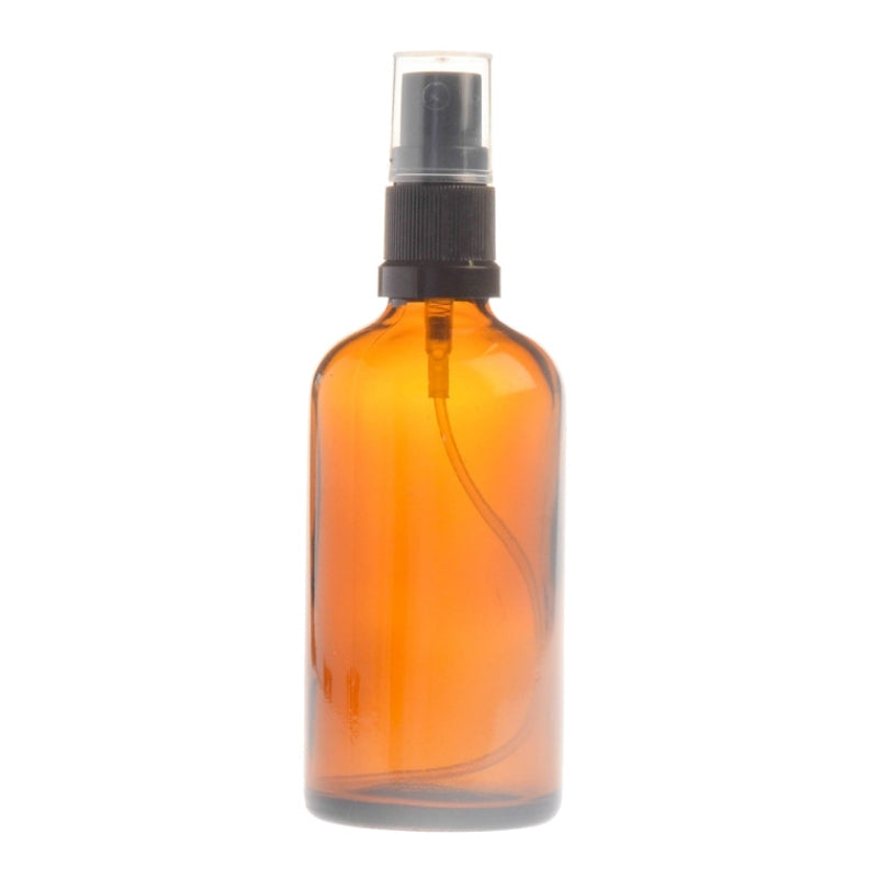 100ml Amber Glass Aromatherapy Bottle with Spritzer - Black (18/410)