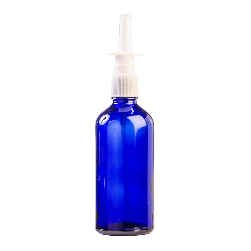 100ml Blue Glass Aromatherapy Bottle with Nasal Sprayer (18/415)