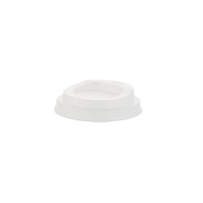 250ml Compostable White Hot Cup Lid - 50 Units