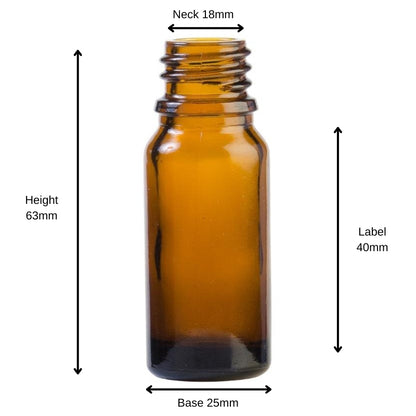 10ml Amber Glass Pharmaceutical  Bottle - No Closure