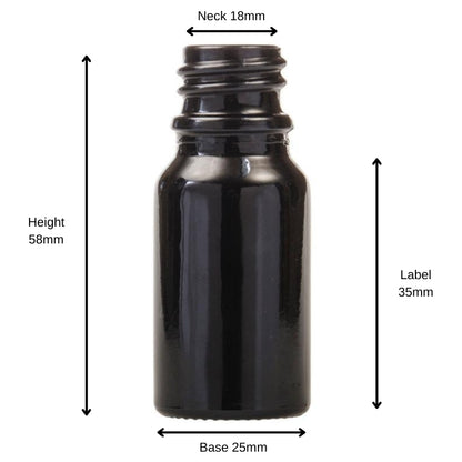 10ml Black Glass Pharmaceutical  Bottle - No Closure