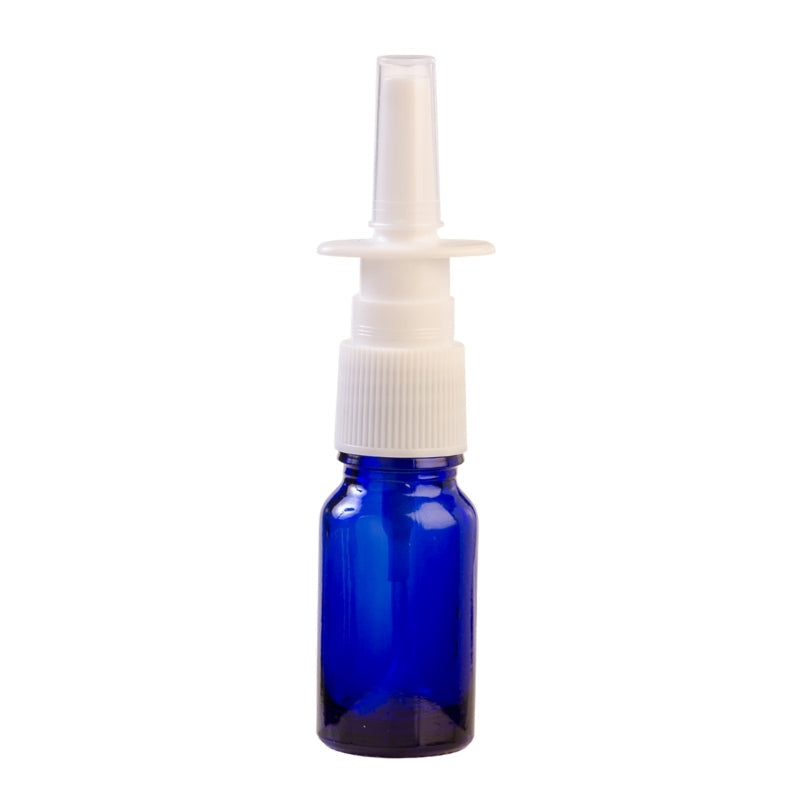 10ml Blue Glass Aromatherapy Bottle with Nasal Sprayer (18/415)