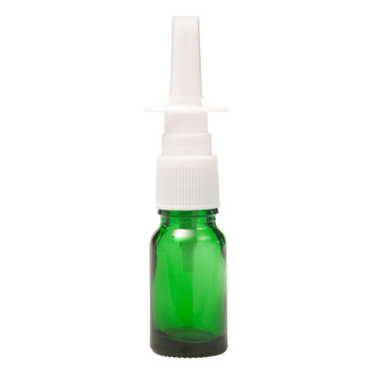 10ml Green Glass Aromatherapy Bottle with Nasal Sprayer (18/415)
