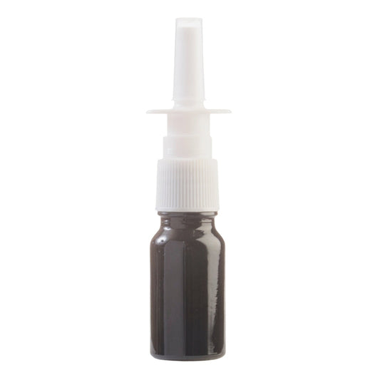 10ml Black Glass Aromatherapy Bottle with Nasal Sprayer (18/415)