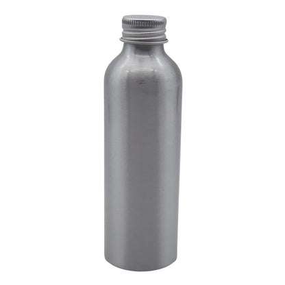 150ml Silver Aluminium Bottle and Aluminium Screw Cap - Silver (24/410)