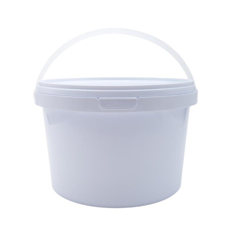 1L White Bucket with Tamper Evident Lid - Single (1 Unit) - Bottles & Jars