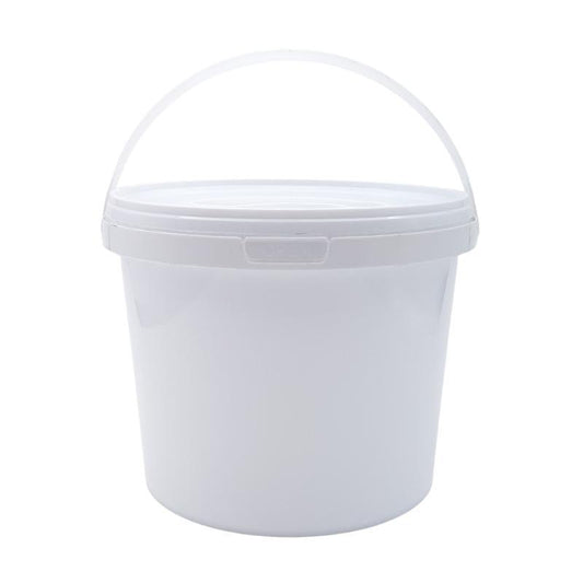 2.5L White Bucket with Tamper Evident Lid - Single (1 Unit) - Bottles & Jars