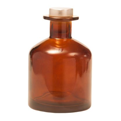 200ml Amber Glass Diffuser Bottle and Silver Plug Cap