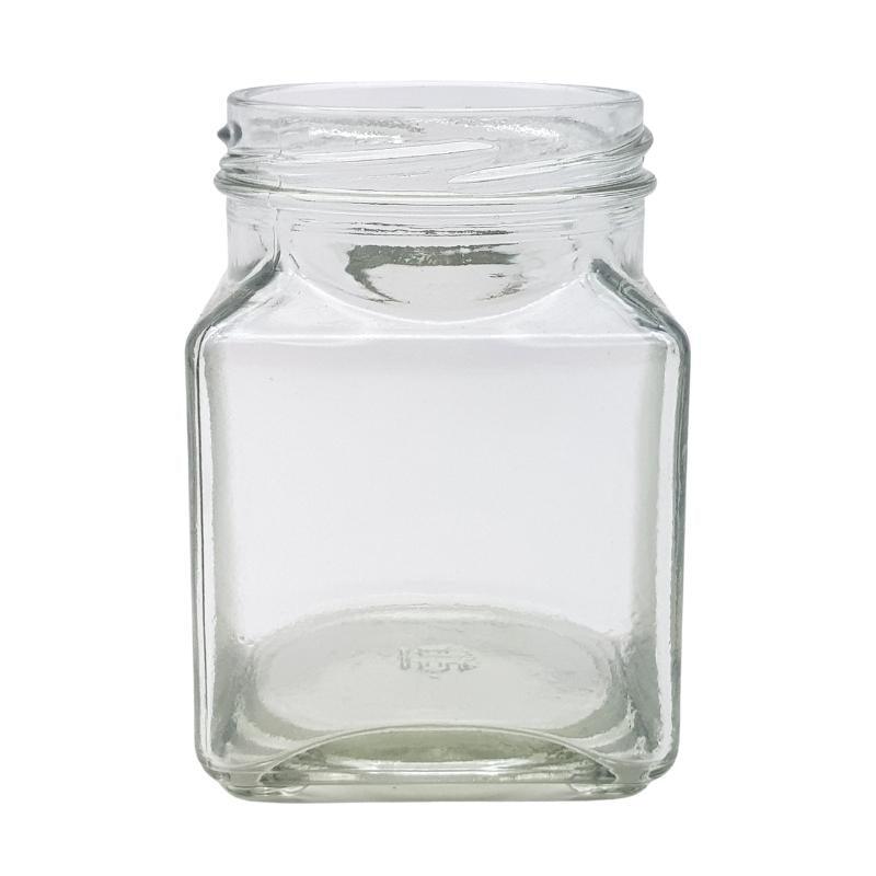 260ml Clear Square Glass Jar (63/400) - No Closure - Single (1 Unit) - Bottles & Jars
