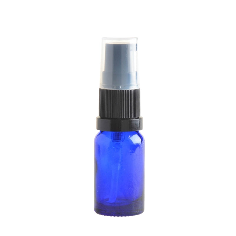 10ml Blue Glass Aromatherapy Bottle with Spritzer - Black (18/410)