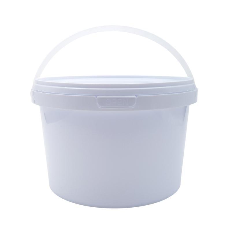 2L White Bucket with Tamper Evident Lid - Single (1 Unit) - Bottles & Jars