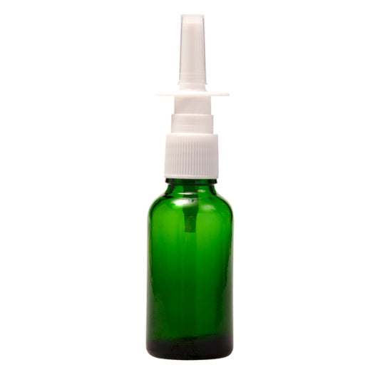 30ml Green Glass Aromatherapy Bottle with Nasal Sprayer (18/415)
