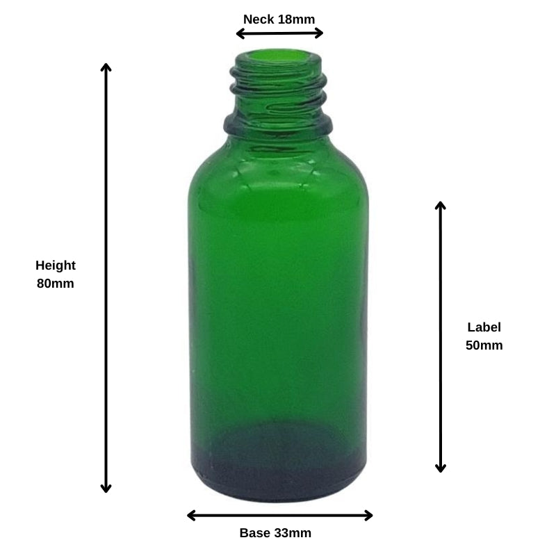 30ml Green Glass Pharmaceutical  Bottle - No Closure