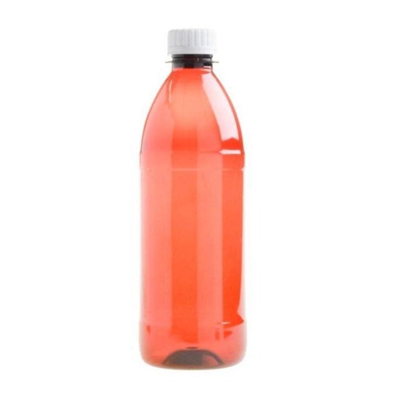 500ml Amber PET Plastic Bottle with Screw Cap - White (28/410) - Single (1 Unit) - Bottles & Jars