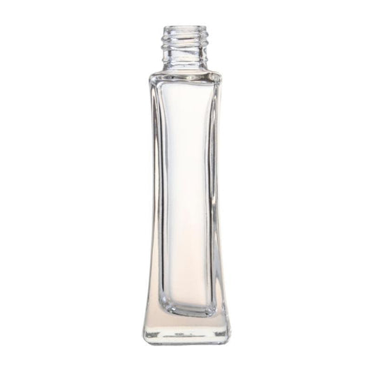 50ml Clear Glass Square Base Curved Perfume Bottle (18/410) - No Closure - Single (1 Unit) - Bottles & Jars