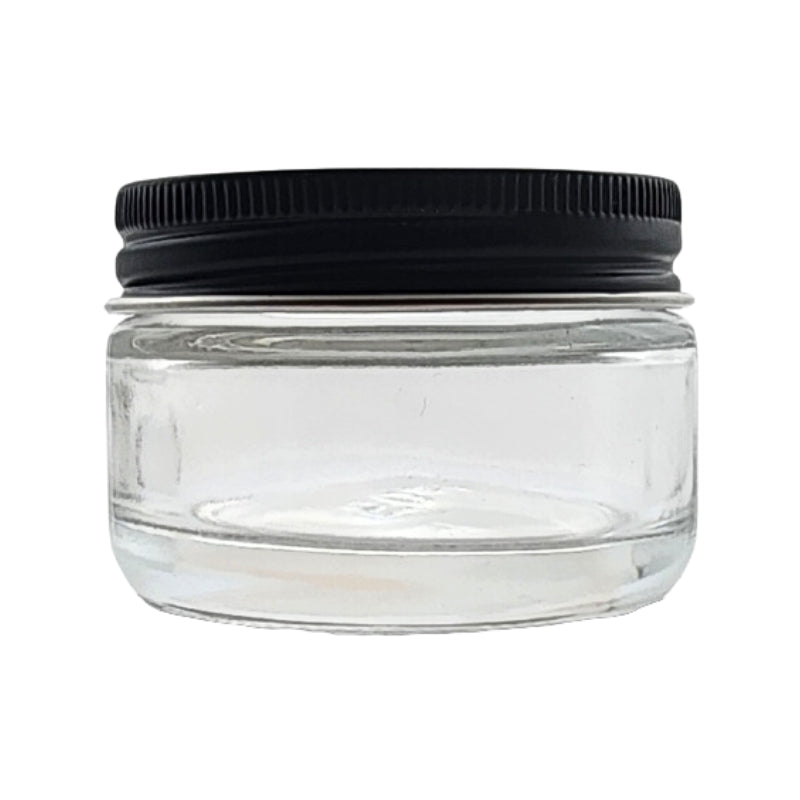 50ml Clear Glass Jar with Black Aluminium Lid (58/400)