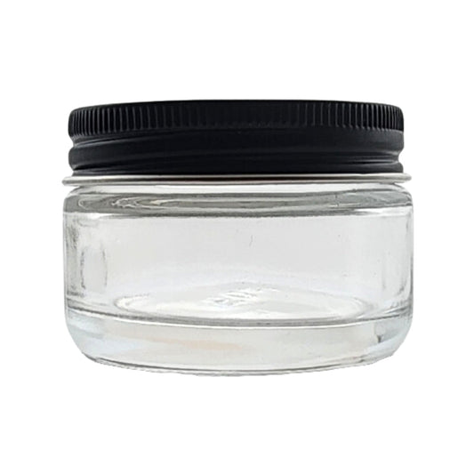 50ml Clear Glass Jar with Black Aluminium Lid (58/400)