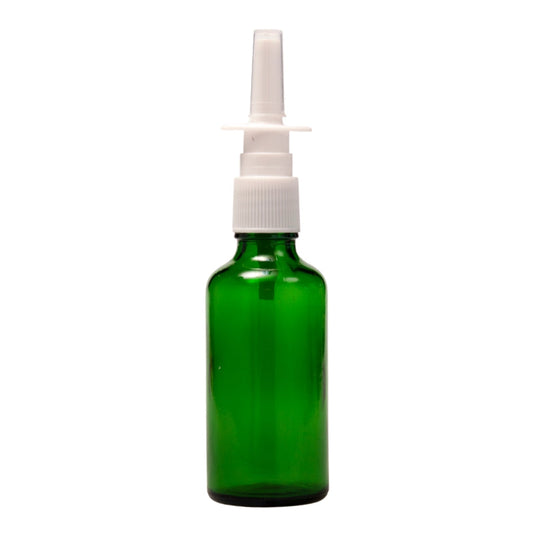 50ml Green Glass Aromatherapy Bottle with Nasal Sprayer (18/415)