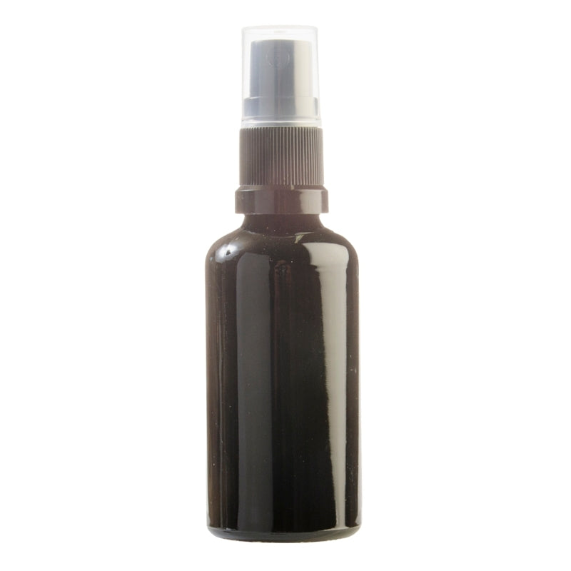 50ml Black Glass Aromatherapy Bottle with Spritzer - Black (18/410)