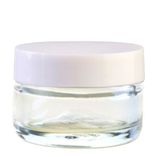 50ml Clear Glass Jar with White Lid (58/400)