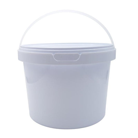 5L White Bucket with Tamper Evident Lid - Single (1 Unit) - Bottles & Jars