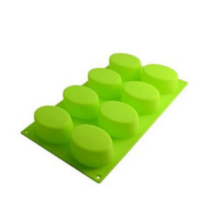 8 Cavity Silicone Soap Mold - Oval Design