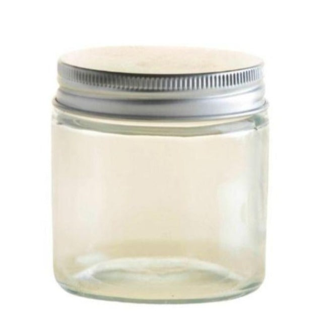 100ml Clear Glass Jar with Aluminium Lid (58/400) - Essentially Natural