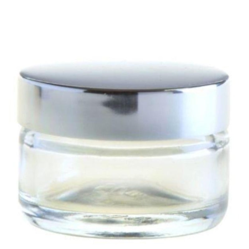 50ml Clear Glass Jar with Silver Lid (58/400)