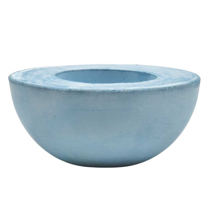 Baby Blue - Round Concrete Candle Holder Bowl